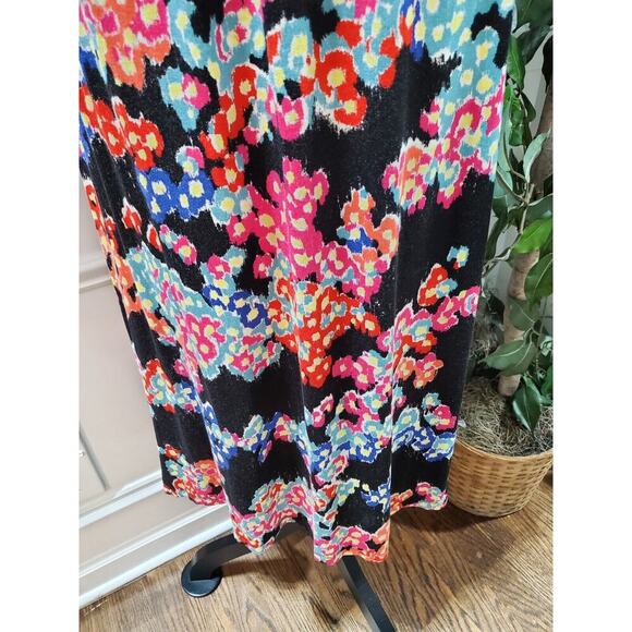 Jason Wu Women's Black Floral Sweetheart Neck Half Sleeve Knee Length Dress L - Picture 5 of 12